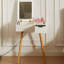 Coiffeuse de maquillage avec lumières à DEL 3 couleurs et tiroirs de rangement, look naturel pour bureau de chambre à coucher, miroir blanc 2 pièces de style moderne,