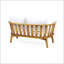 Causeuse d'extérieur en bois avec coussins - blanc / teck - l 55,50 po x P 27,00 po x H 25,50 po