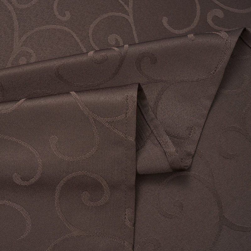 Jacquard Waterproof Thick Elegant Soft Premium Damask Branch Scroll Decorative Home Kitchen Table Cloth Liquid Repellent and Stain Resistant Tablecloth, Brown Colour Round 60 Inch