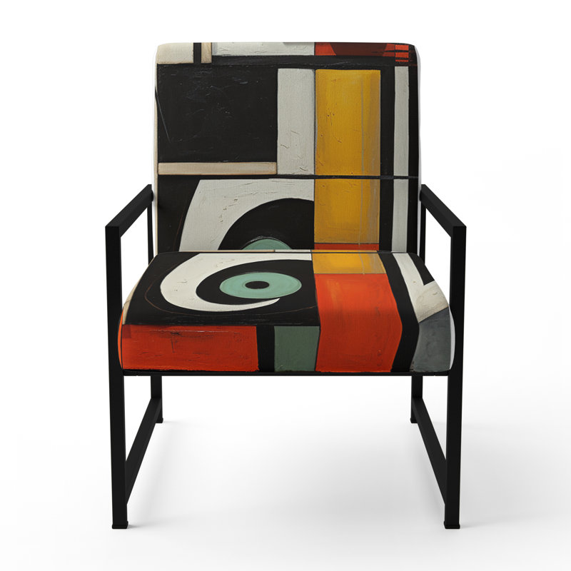 Crissom - Fauteuil rembourré d'appoint abstrait, Noir, noir, noir, noir