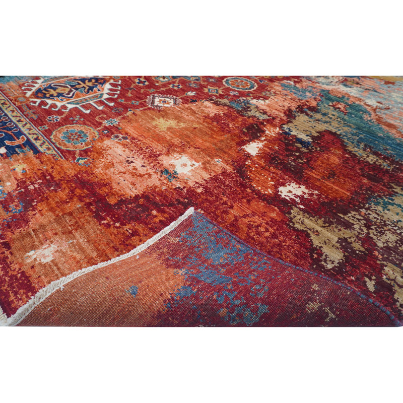 High-Quality Hand-Knotted Red And Multi Area Rug