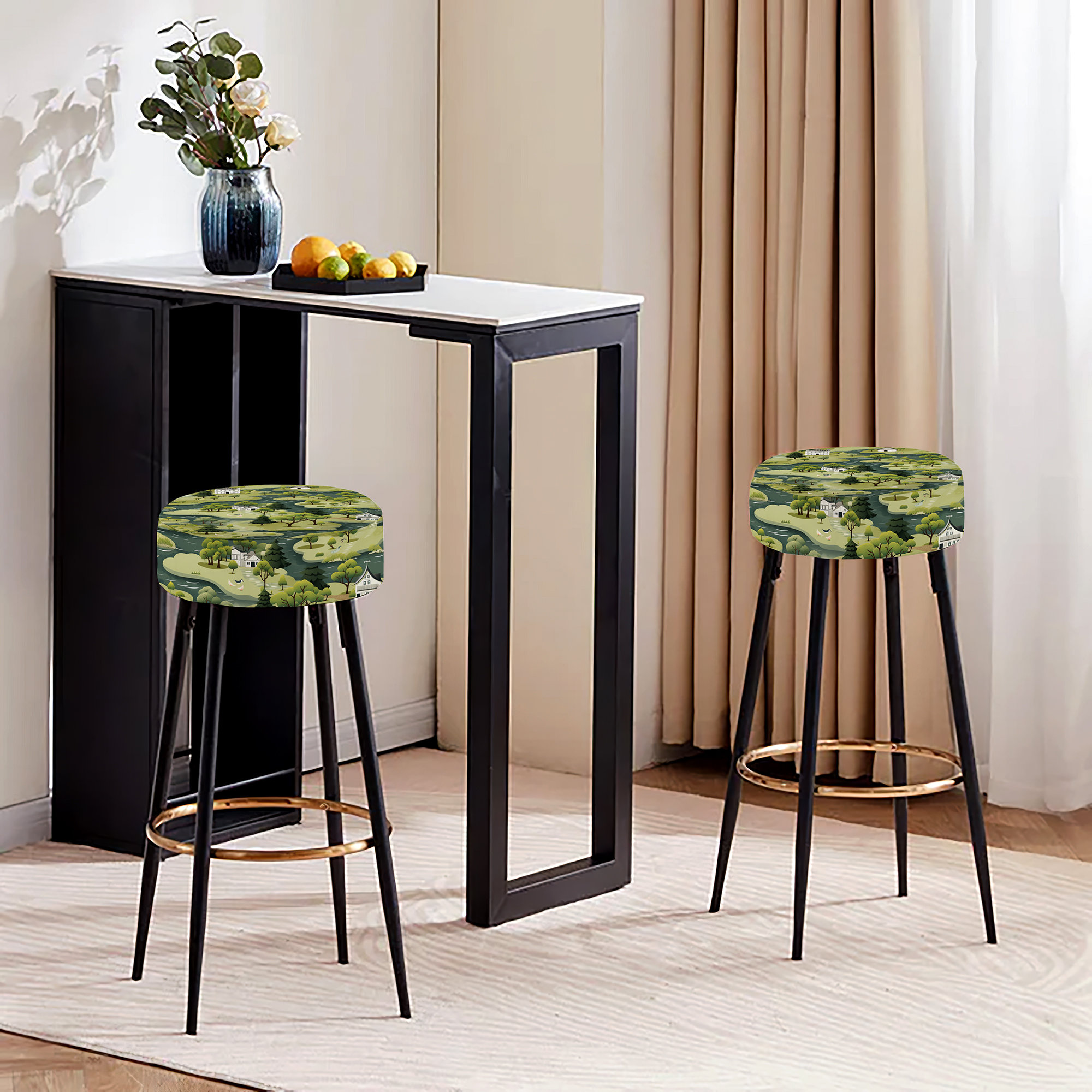 East Urban Home Runyon Green Zen Garden Country home Sanctuary - Botanical Bar Stools Set Of 2 ...