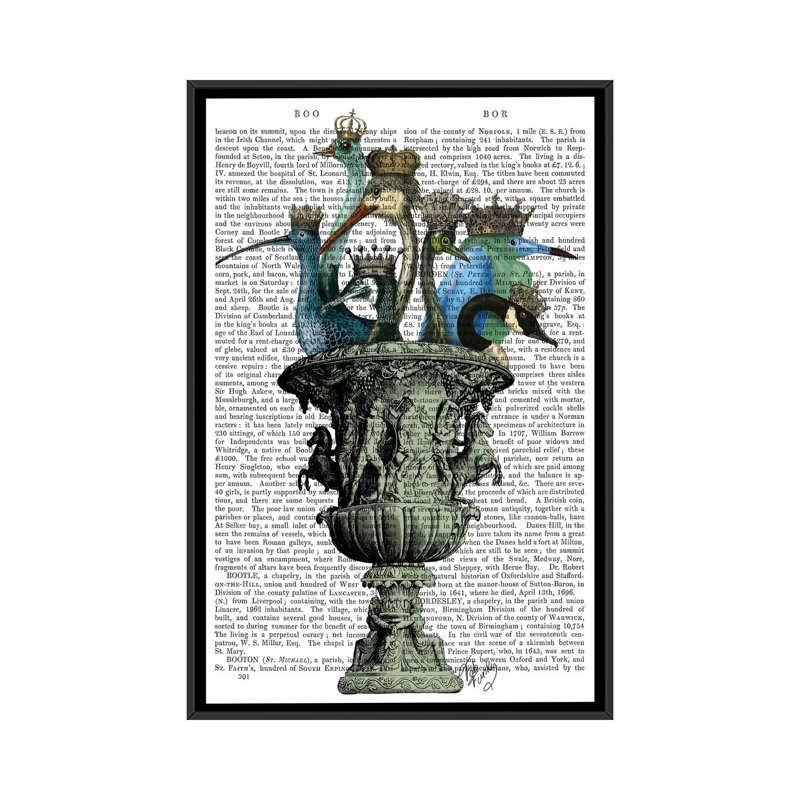 «Bird Bath», impression sur toile, H 26 po x l 18 po x P 1,5 po, Toile encadrée noire, Pas de tapis