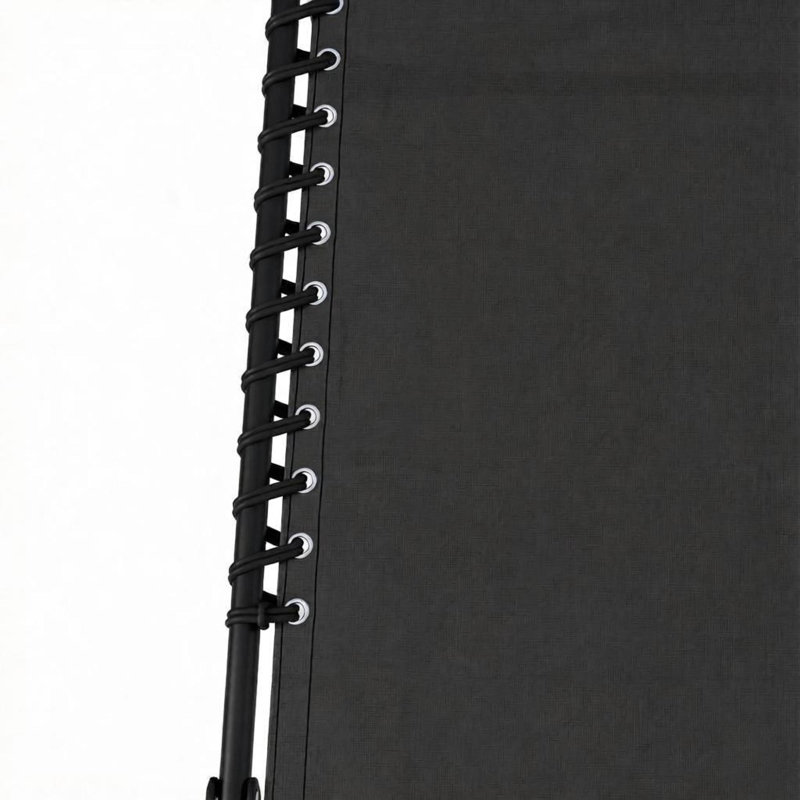Chaises longues de patio portatives, chaises de piscine modernes réglables en maille d'acier, Black
