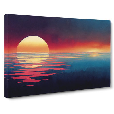 Flowing Sunset Seascape - Wrapped Canvas