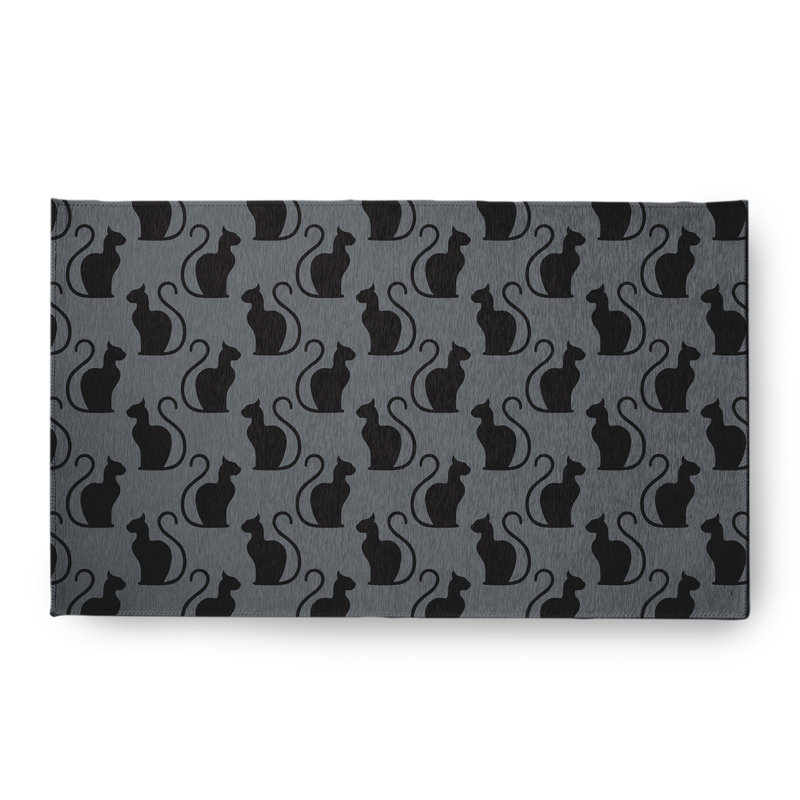 Tapis rectangulaire en chenille tissé à la machine gris acier Debrango, Rectangle 1 pi 6 po x 2 pi 6 po