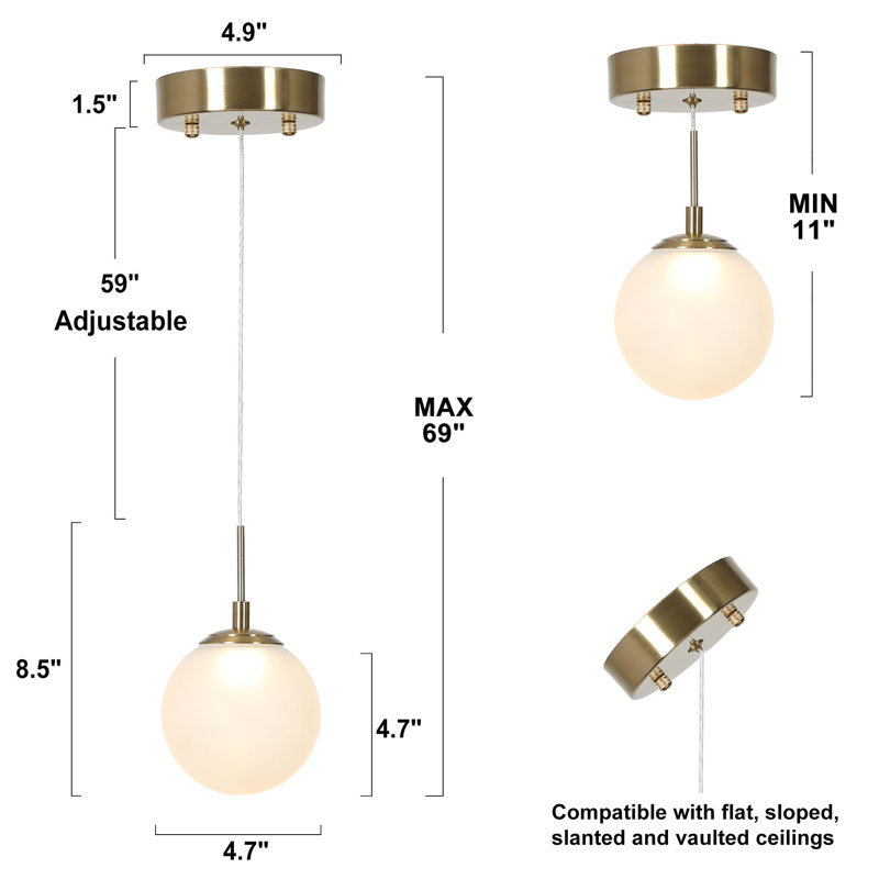 Luminaire suspendu sphère 1 lumière Christobel