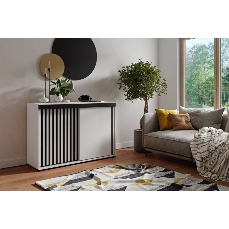 Ahniah 2 - Door Standard Accent Cabinet, White, 94cm H x 120cm W x 45cm D