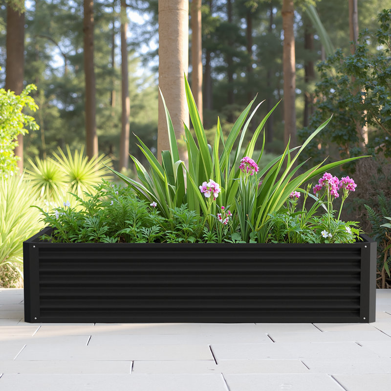 Versatile Galvanized Metal Raised Garden Bed for Outdoor Gardening