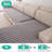 2 Piece Quilted Plush Sectional Sofa Cushion Cover Set, Non Slip Washable Protector for L Shaped Couch-1175458590