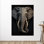 Affiche en toile de coton présentant un design éléphant artistique moderne, idéale pour la décoration de mariage et la décoration murale
