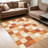 Terracotta Plaid Pattern area rugs for Living Room, Soft and Comfortable, Suitable for all seasons, easy to maintain, machine washable Indoor floor mat, Under Table Farmhouse suitable for Bedroom, Dining Room, Study,  Balcony, Home Decor Patio-1670016866