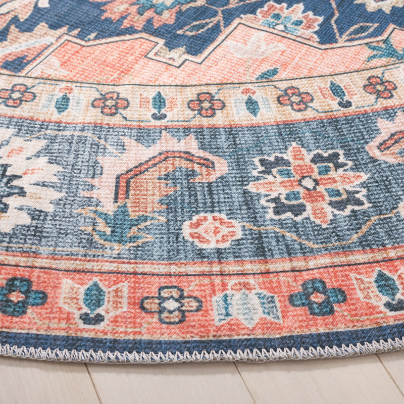 Tapis sud-ouest lavable à la machine Maritess, Rond 6 pi