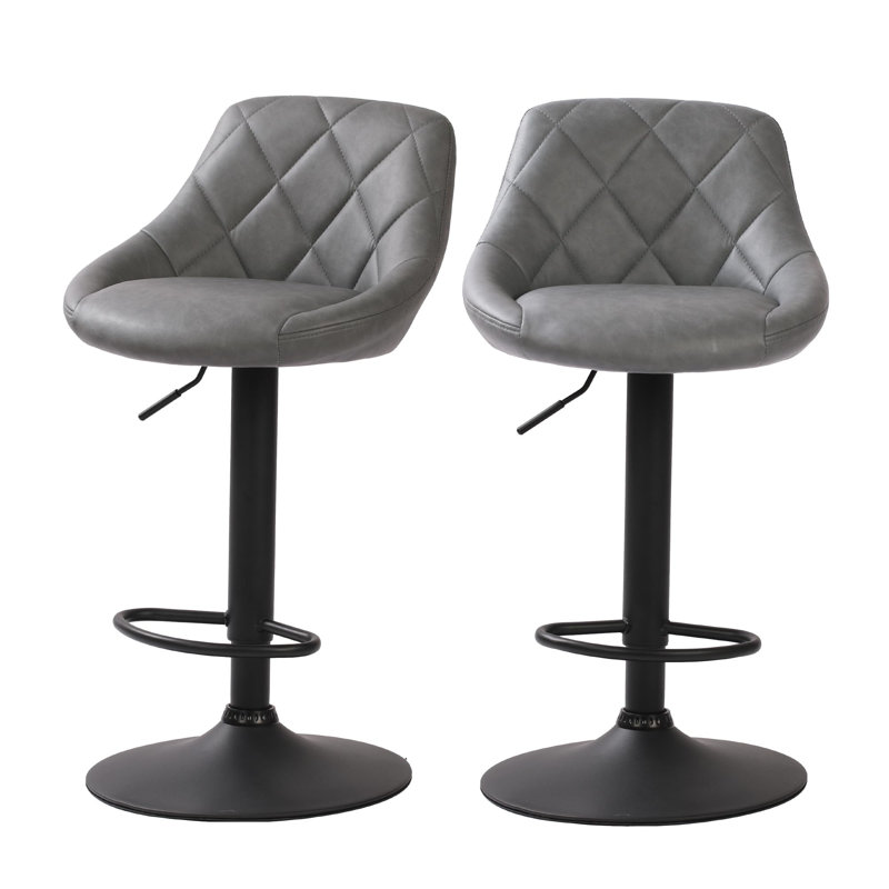 Adjustable Height Counter Stool with Metal Frame