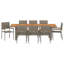 8 - Person Acacia Patio Dining Set with Rectangular Table