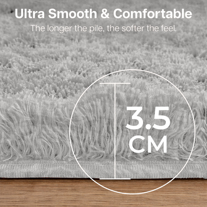 Aspire Homeware Tie Dye Light Grey Shaggy Area Rug Soft Modern Indoor Carpet, Rectangle 60cm Width X 110cm Length