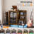 Mathea Record Player Stand with LED Lights Turntable Stand Up to 350 Albums-1497926886