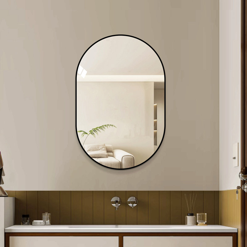 Miroir mural de salle de bain 36 po x 24 po, miroir mural encadré pour la salle de bain, suspendu vertical ou horizontal, miroir HD moderne pour la chambre à coucher, vestibule