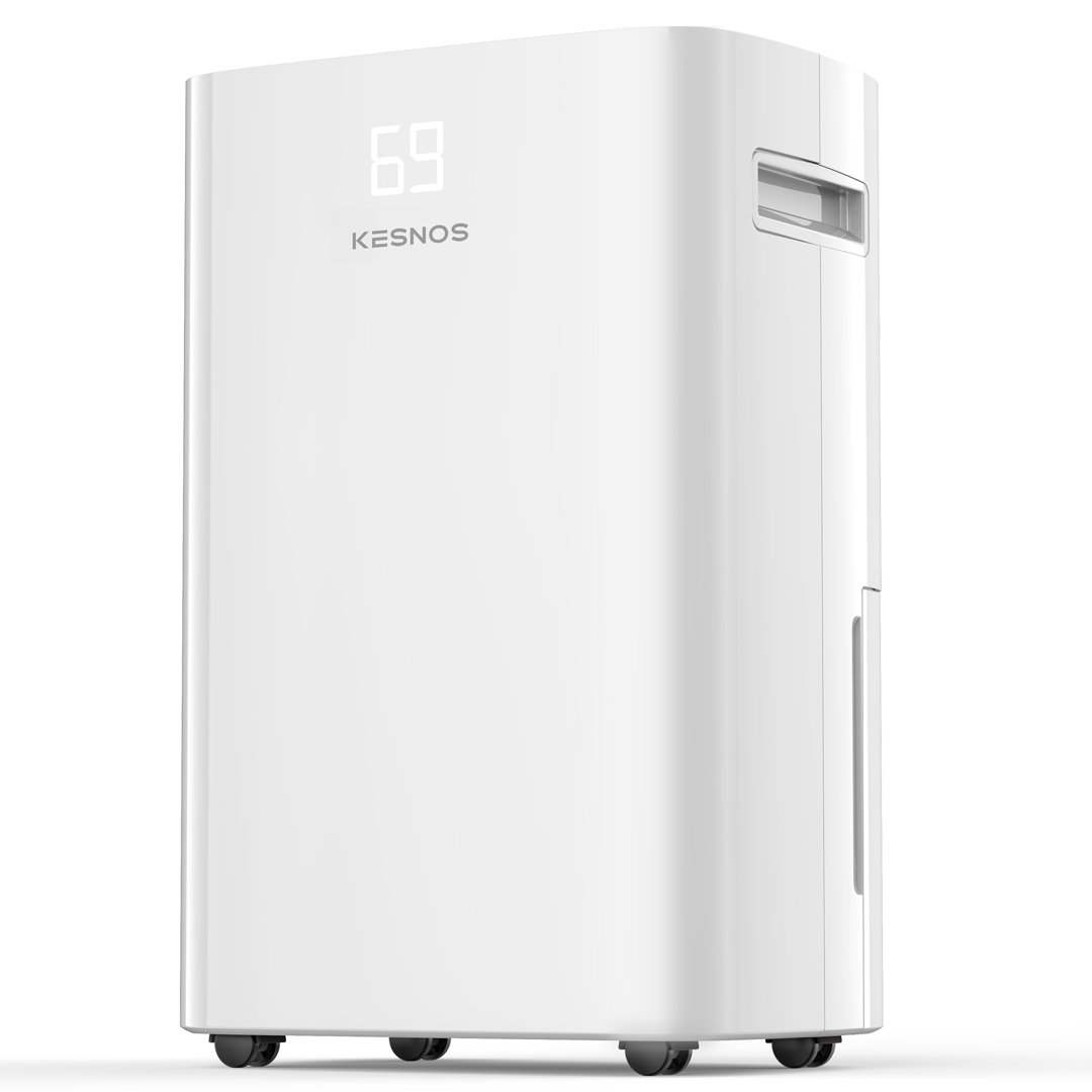 Kesnos 80 & 100 Pint Dehumidifier for Home – Energy Star Certified, Covers up to 5,000-5,500 Sq. Ft., with Drain Hose, Smart Display & Timer KESNOS Moisture Removal Per 