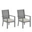 Ensemble de 2 chaises de patio en aluminium toutes saisons de 23 po avec coussins gris épais et structure grise-129473054