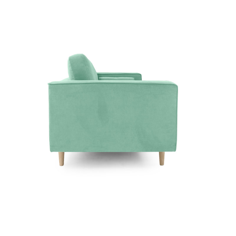 Boubacar 105cm Velvet Recessed Arm Sofa, Lichen