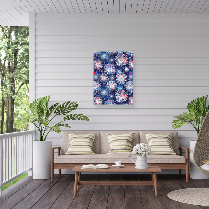 Toile d'extérieur Jess Stempel Fireworks 1, H 18 po x l 24 po