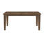 Table de salle à manger rectangulaire brune, 6 couverts, extensible pour la cuisine, finition contemporaine.