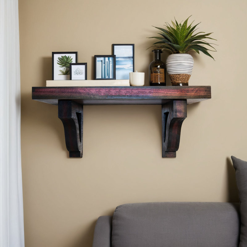 Modern Rustic Poplar Corbels(Set Of Two), Purple