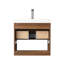 Meuble-lavabo flottant 24 po avec lumières DEL - Armoire murale en bois avec lavabo en acrylique, rangement à fermeture en douceur et lavabo intégré moderne-901959439