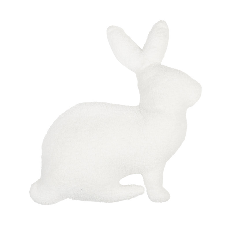 White Bunny Shaped Throw Pillow
