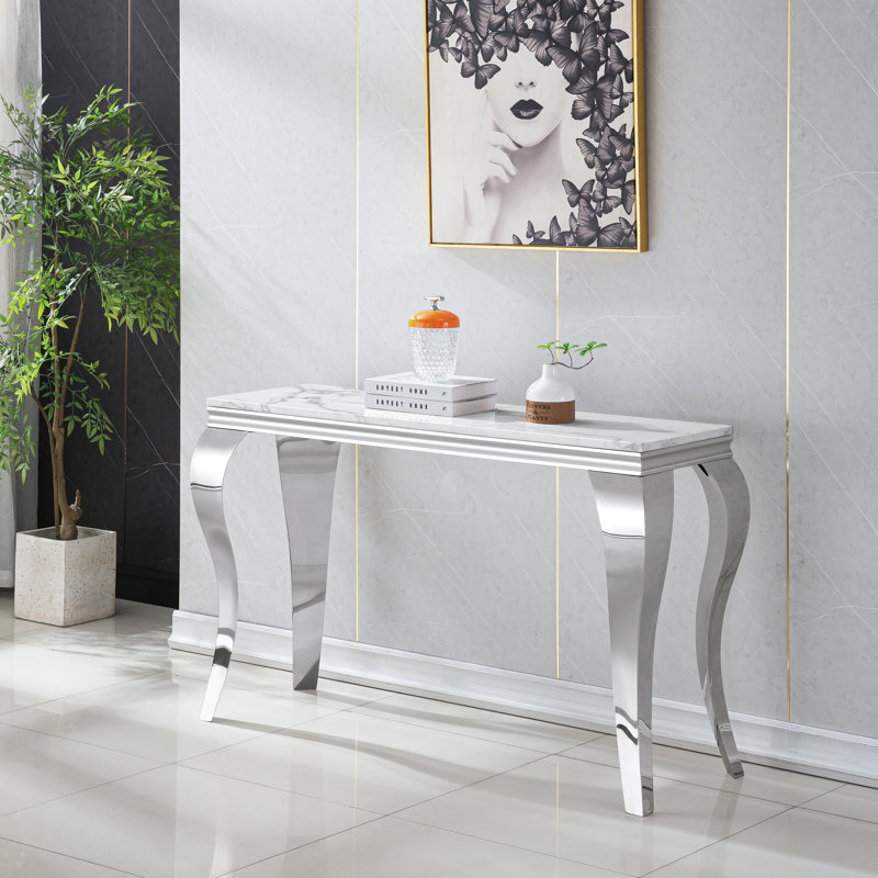Ysella 46.85'' Console Table, Silver