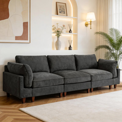 Canapé modulaire en tissu 3 pièces