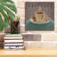 Art mural en toile «Coffee And Co 3 Teal and Grey» par Janelle Penner, Winston Porter, 12 po x 12 po