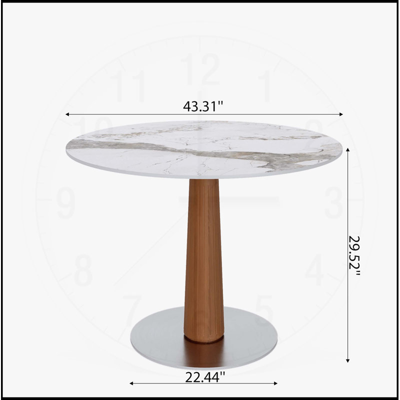 Table bistro Farmhouse, H 29,52 po x L 43,31 po x l 43,31 po, Blanc / Brun