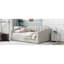 Lit de jour blanc rembourré, pleine grandeur avec espace de rangement et lit de jour élégant Option lit de jour sous le lit Plateforme polyvalente et pratique pour une maison-121098317