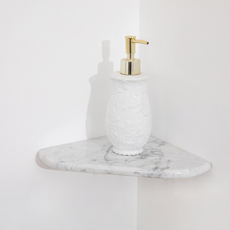 Tablette de coin en marbre blanc poli 8 pouces Adolif Carrara, 1 pièce, 8 pouces blanc style A - 1 pièce