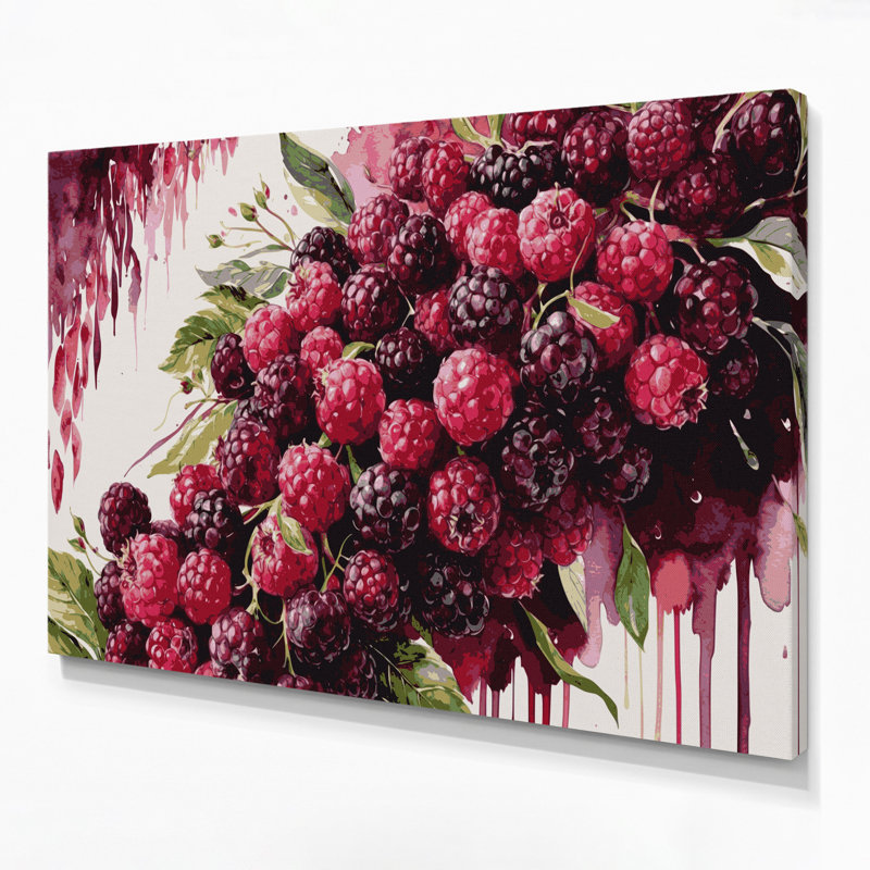 «Fruit Mulberry Red», art mural sur toile, H 12 po x l 18 po