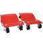 Chariot de voiture, chariot de roue robuste, 4 piquets de voiture avec roues, capacité de 6000 lb, rouge