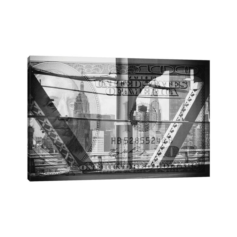 Manhattan Dollars - Between The Steel by Philippe Hugonnard - Wrapped Canvas Print, 20.32 cm H x 30.48 cm W