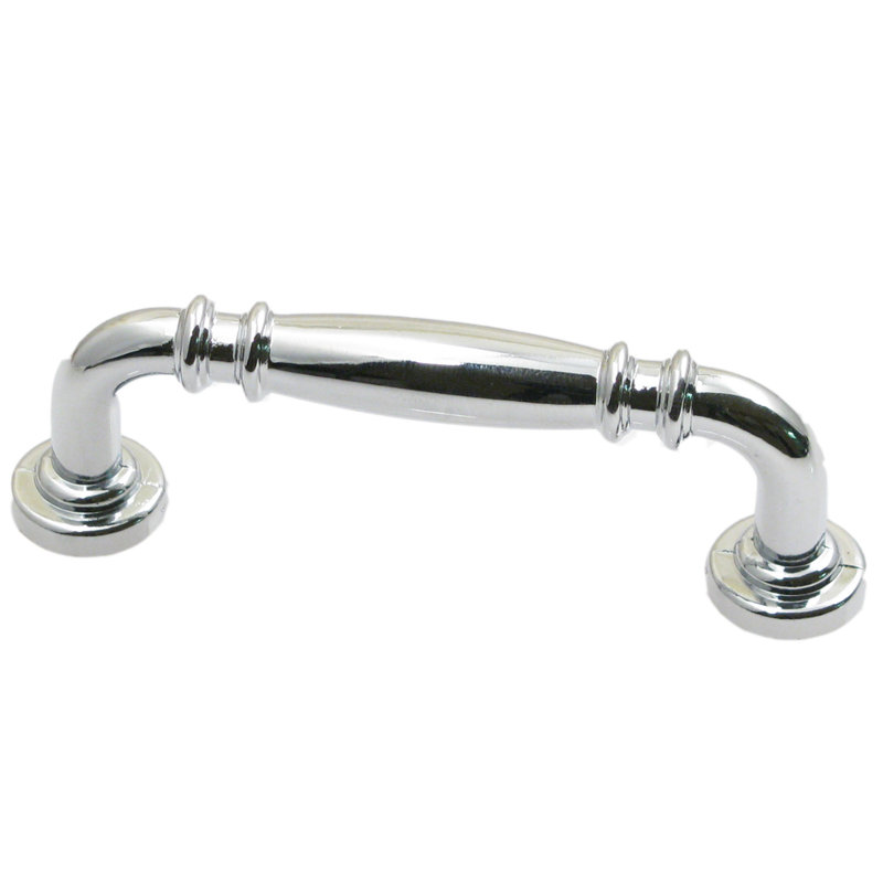 Poignée barre 4" centrée, 3", Chrome chrome