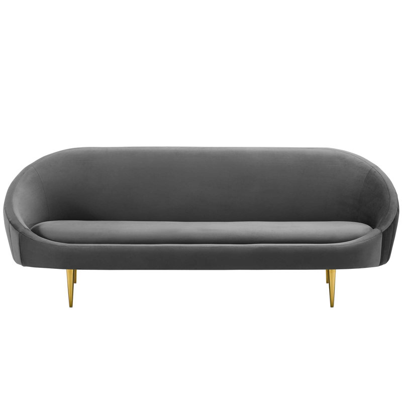 Modway Silver Orchid Perez Vertical-curve Back Sofa, Gray Velvet