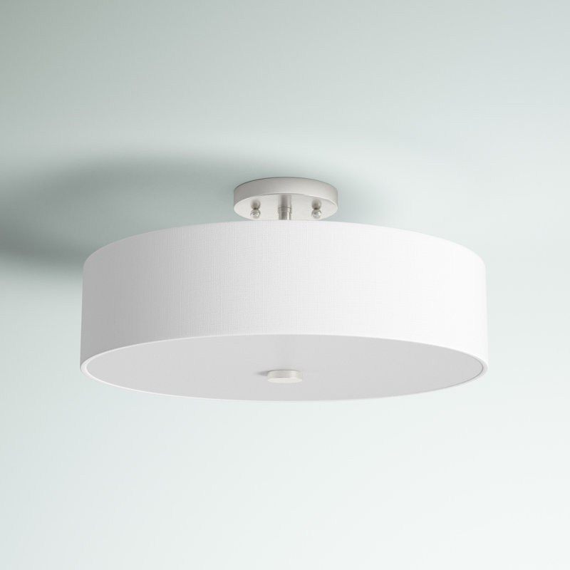 Aniyan Fabric Semi Flush Mount, Brushed Nickel