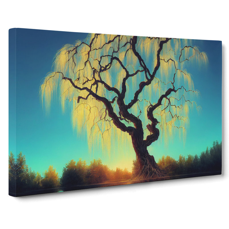Exceptional Weeping Willow Tree - Wrapped Canvas, 40cm H x 60cm W x 3cm D