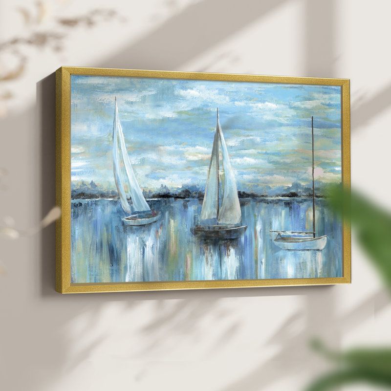 «Evening on the Bay» - reproduction encadrée - Restickable, H 8 po x l 10 po