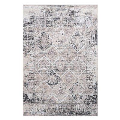 Cream/Anthracite 6X9 Area Rug, Non-Shedding, Stain , Great For Living Room, Bedroom, Dining Home Office, Dorm Study Loom & Stylish 6X9, Cream/Anthracite, Dining,