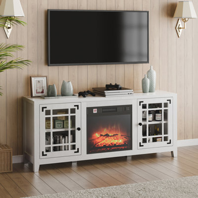 Meuble télé avec foyer électrique pour téléviseur de 65 po ou moins Mindel