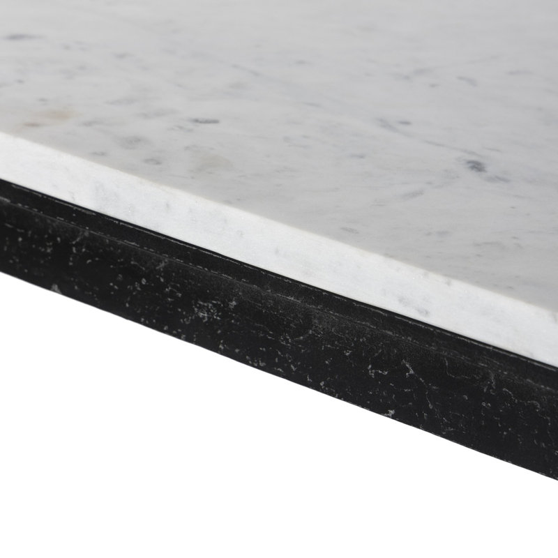 HAMMERED IRON 78'' W Marble Console Table