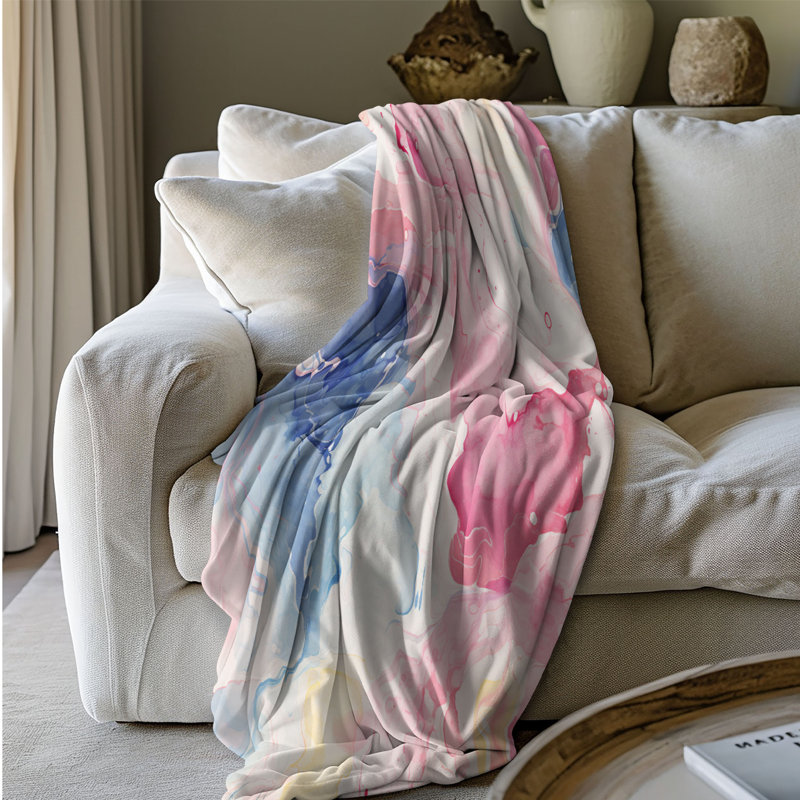 Doux motifs de pierre douce - couverture Sherpa de qualité supérieure 1 pièce, Grand lit
