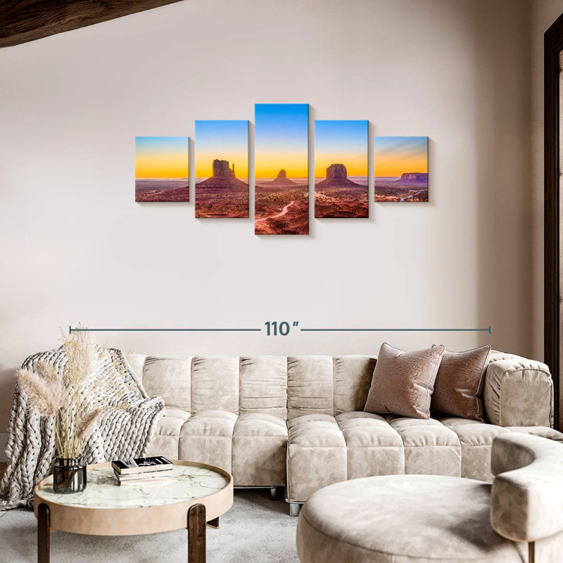 Monument Valley At Dawn, 34" H x 74" W