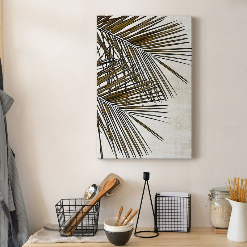 Palm I - peinture sur toile tendue, H 36 po x l 24 po x P 1 po